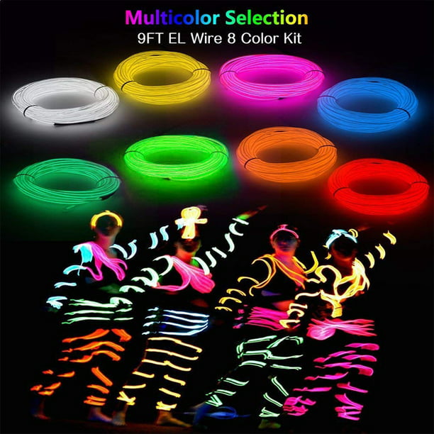 Neon LED Light Waterproof Glow EL Wire String Strip Rope Tube Dance Party Car 